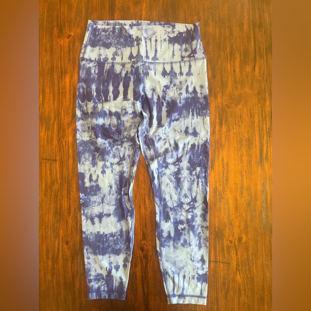 lululemon athletica Womens Blue Tie-Dye Leggings